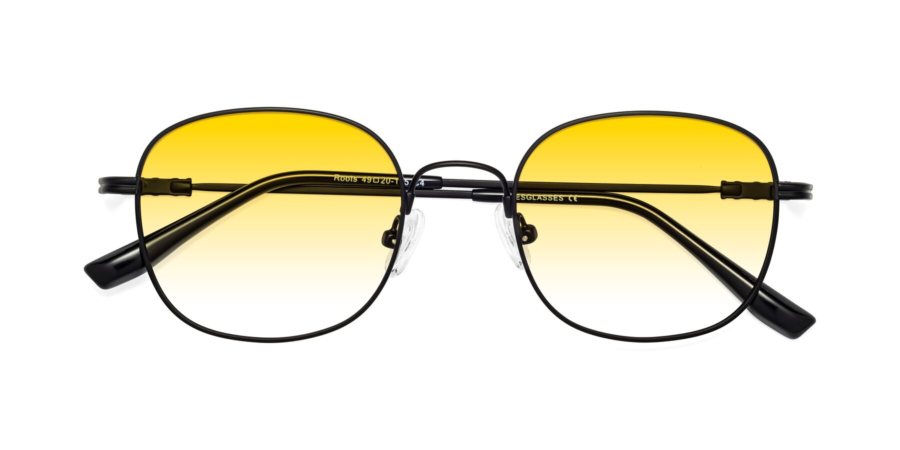 Folded Front of Roots in Black with Yellow Gradient Lenses