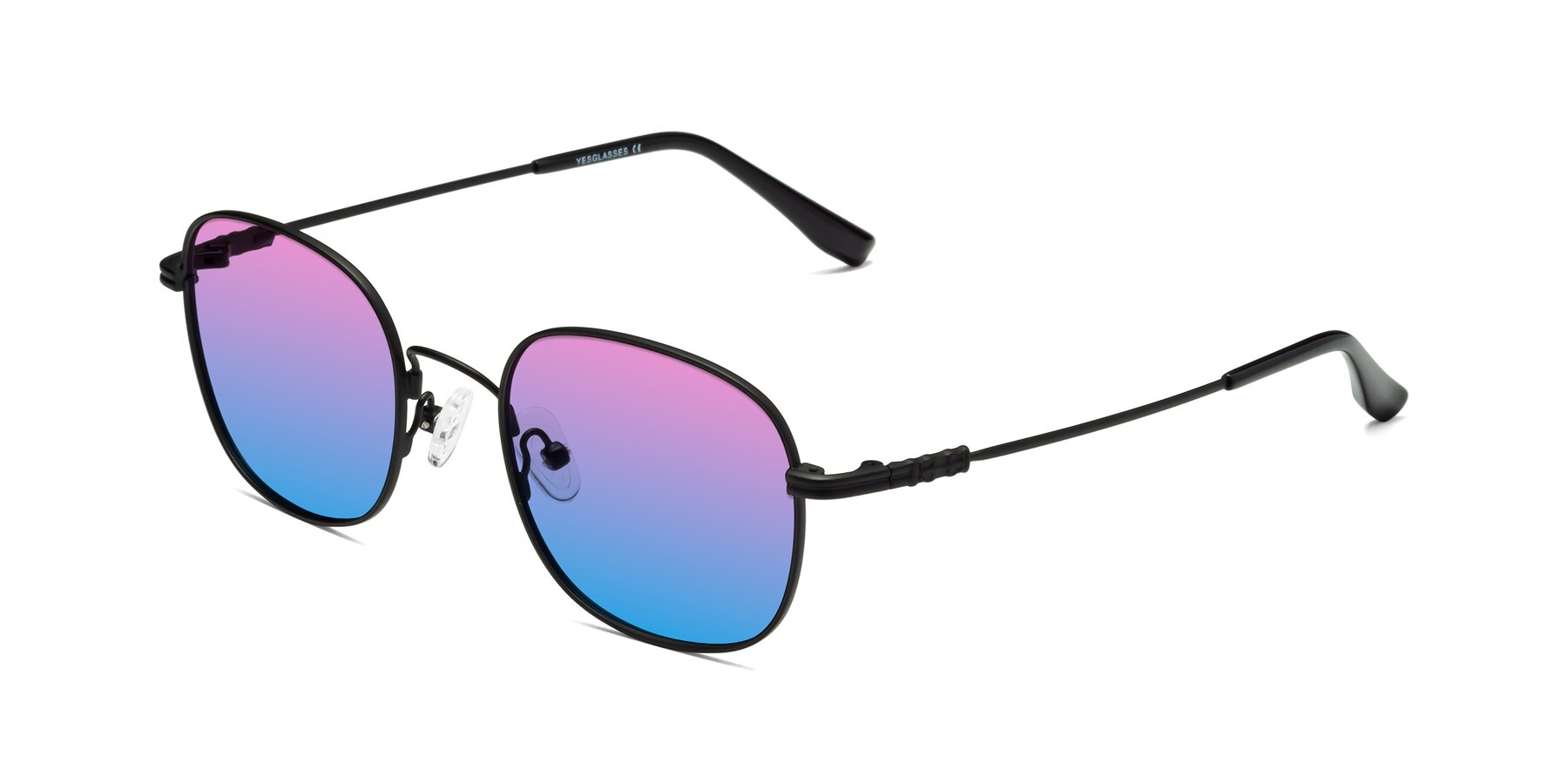 Angle of Roots in Black with Pink / Blue Gradient Lenses
