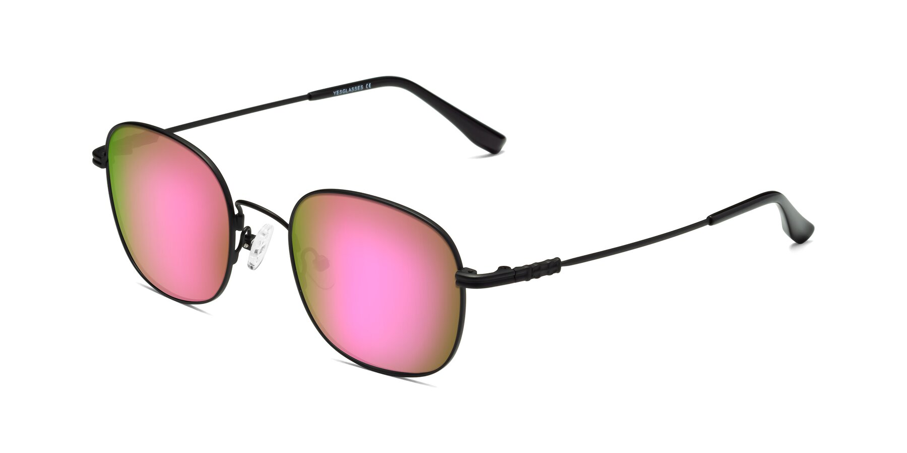 Angle of Roots in Black with Pink Mirrored Lenses