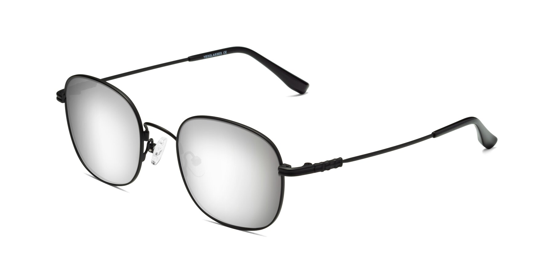 Angle of Roots in Black with Silver Mirrored Lenses
