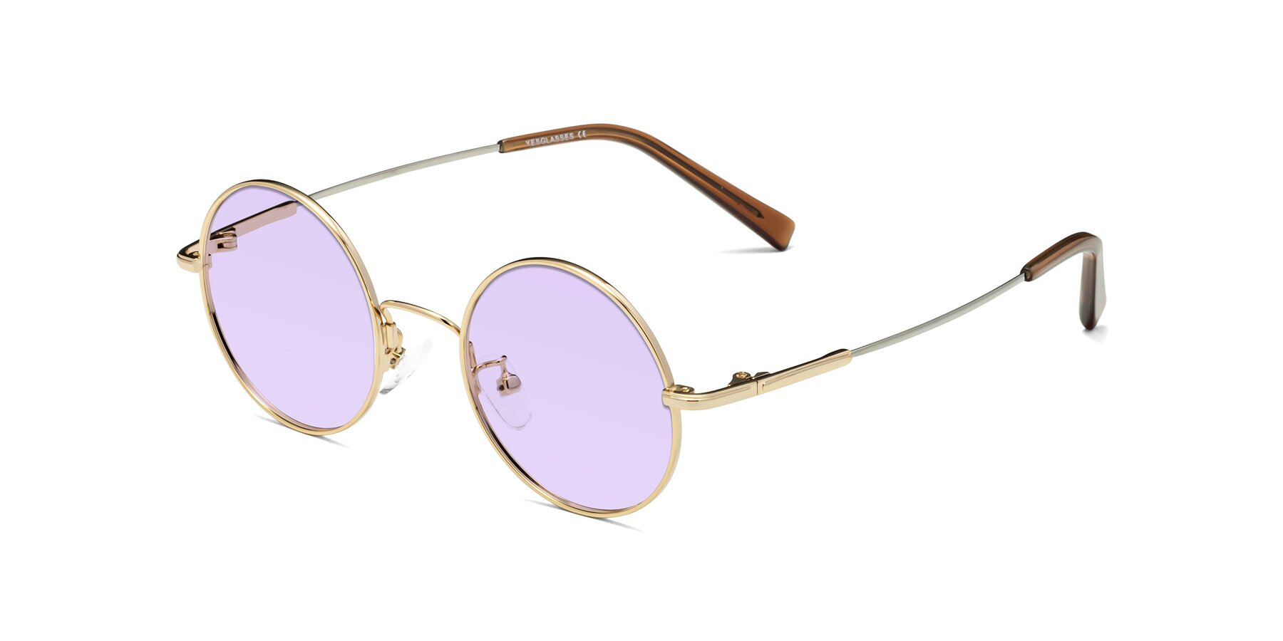Angle of Melo in Gold with Light Purple Tinted Lenses