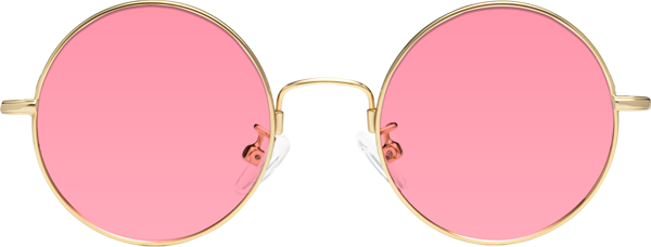 Gold Narrow Flexible Round Tinted Sunglasses with Pink Sunwear Lenses ...