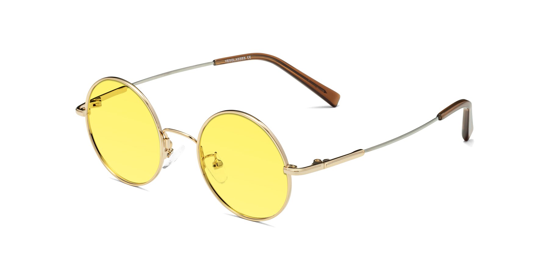 Angle of Melo in Gold with Medium Yellow Tinted Lenses