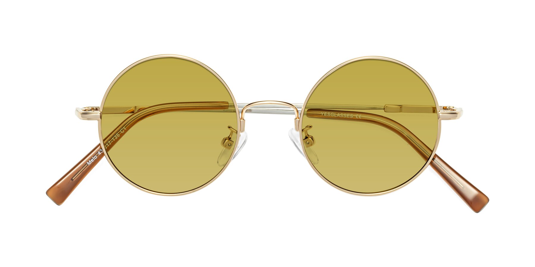 Folded Front of Melo in Gold with Champagne Tinted Lenses