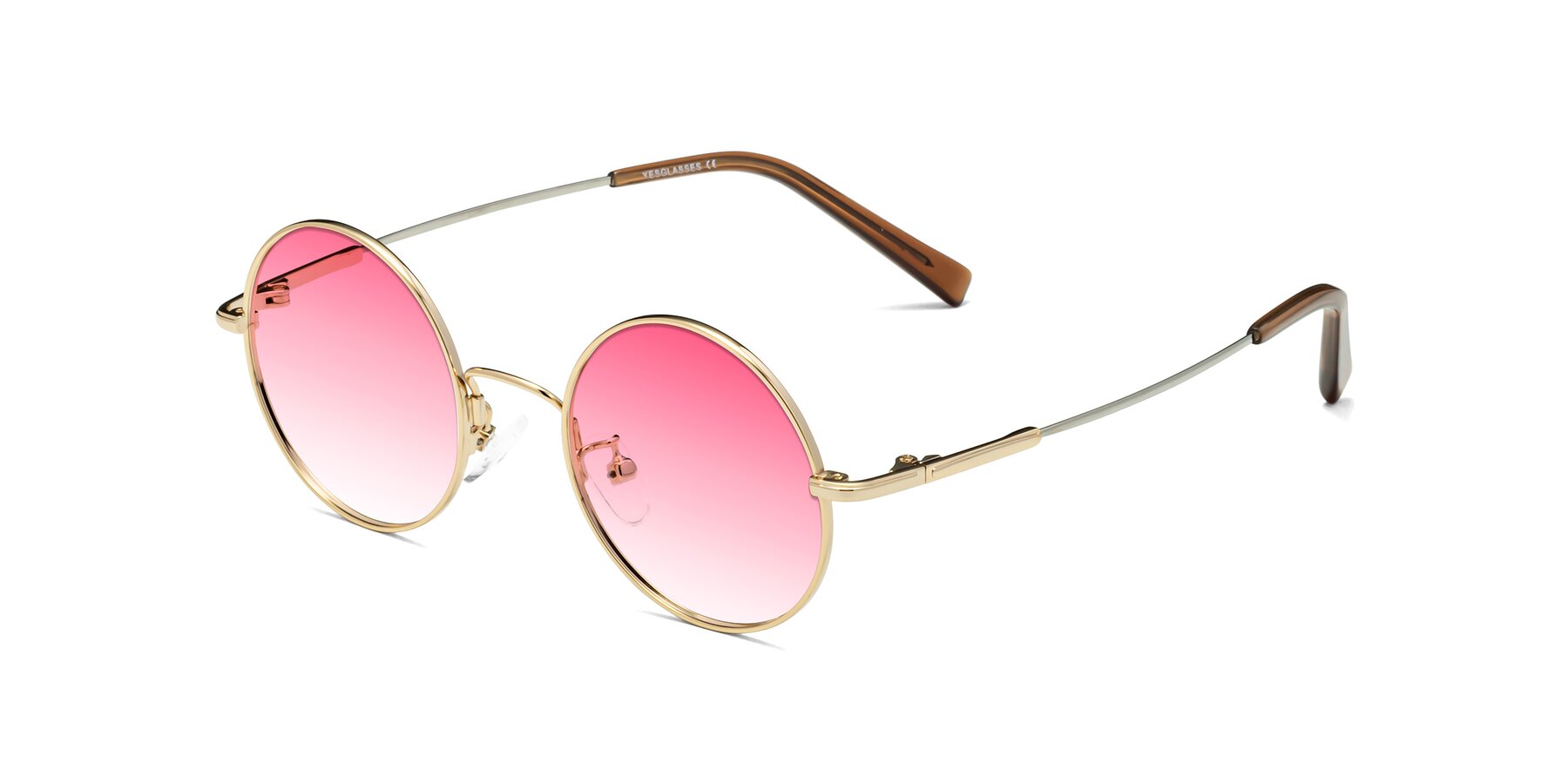 Angle of Melo in Gold with Pink Gradient Lenses