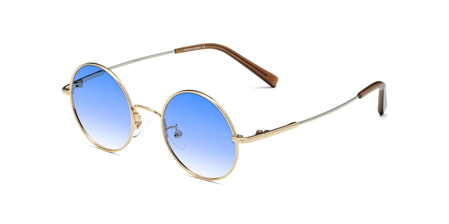 Angle of Melo in Gold with Blue Gradient Lenses