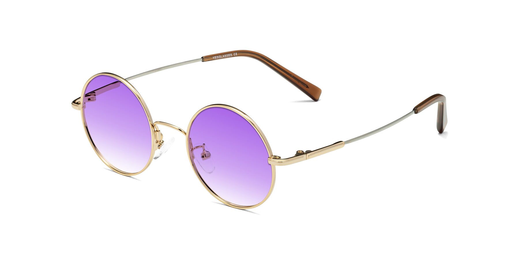 Angle of Melo in Gold with Purple Gradient Lenses