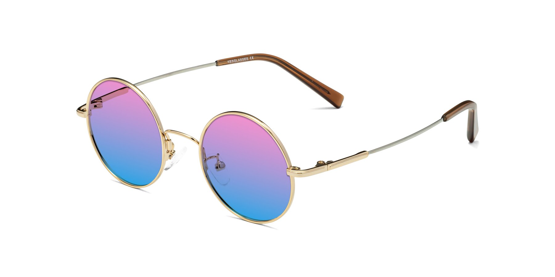 Angle of Melo in Gold with Pink / Blue Gradient Lenses