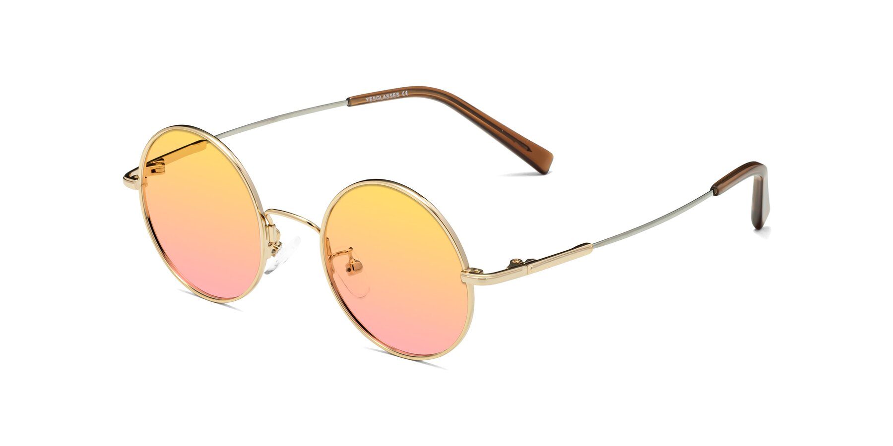 Angle of Melo in Gold with Yellow / Pink Gradient Lenses