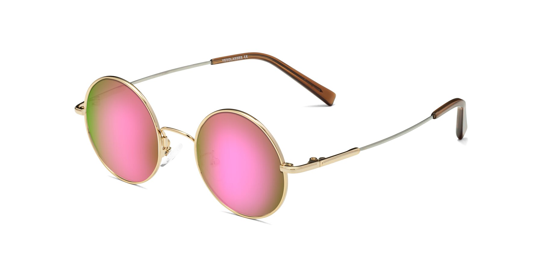 Angle of Melo in Gold with Pink Mirrored Lenses