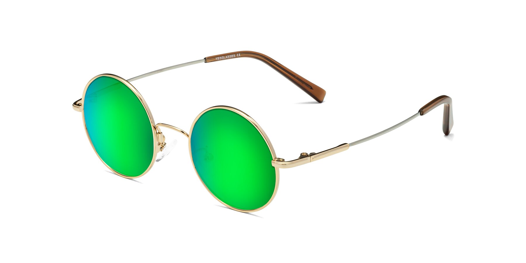 Angle of Melo in Gold with Green Mirrored Lenses