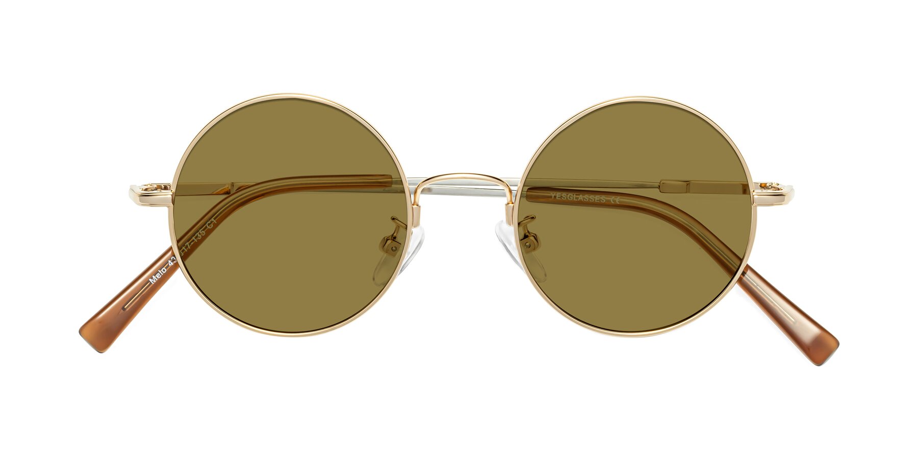 Folded Front of Melo in Gold with Brown Polarized Lenses