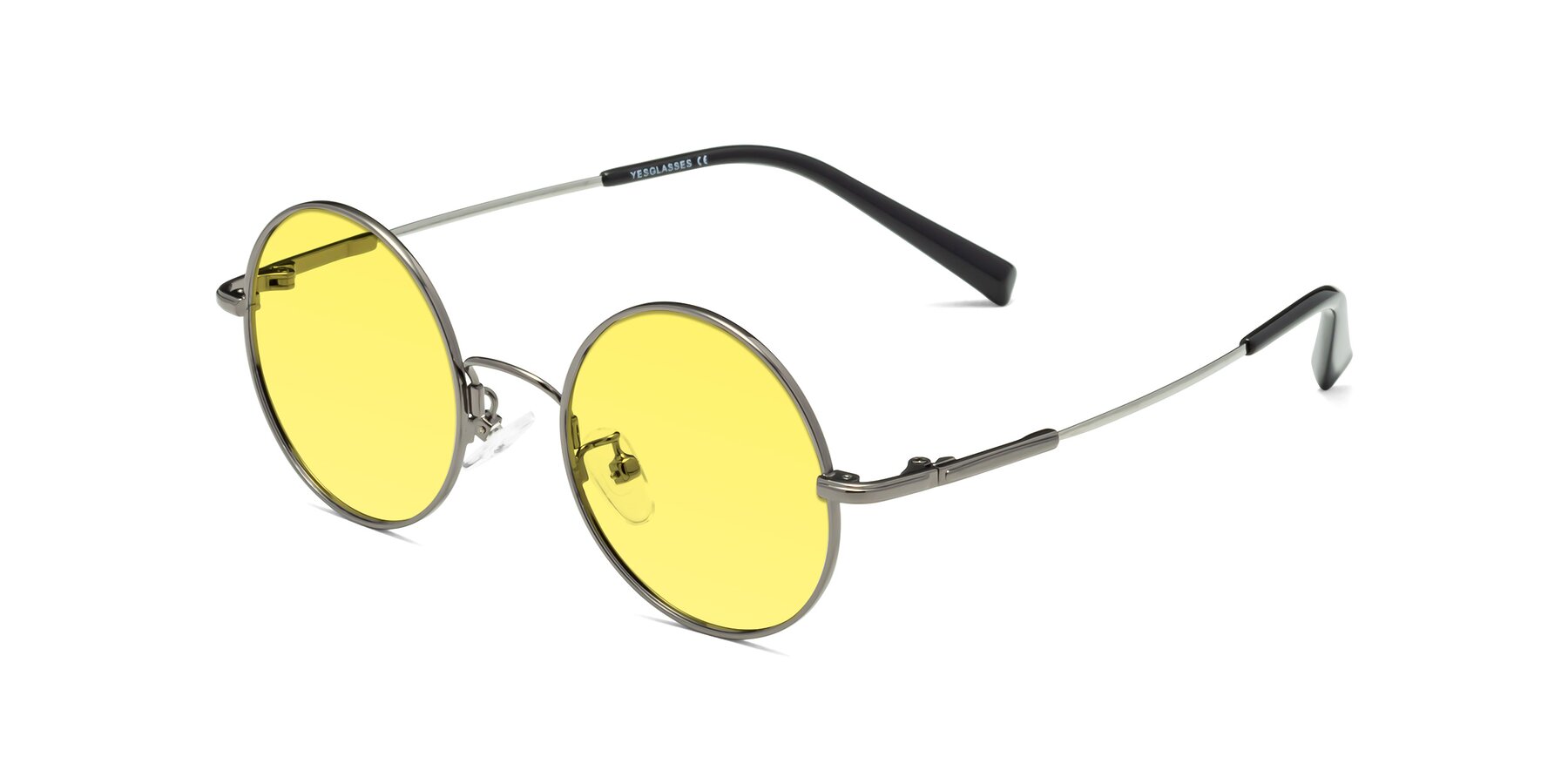 Angle of Melo in Gunmetal with Medium Yellow Tinted Lenses