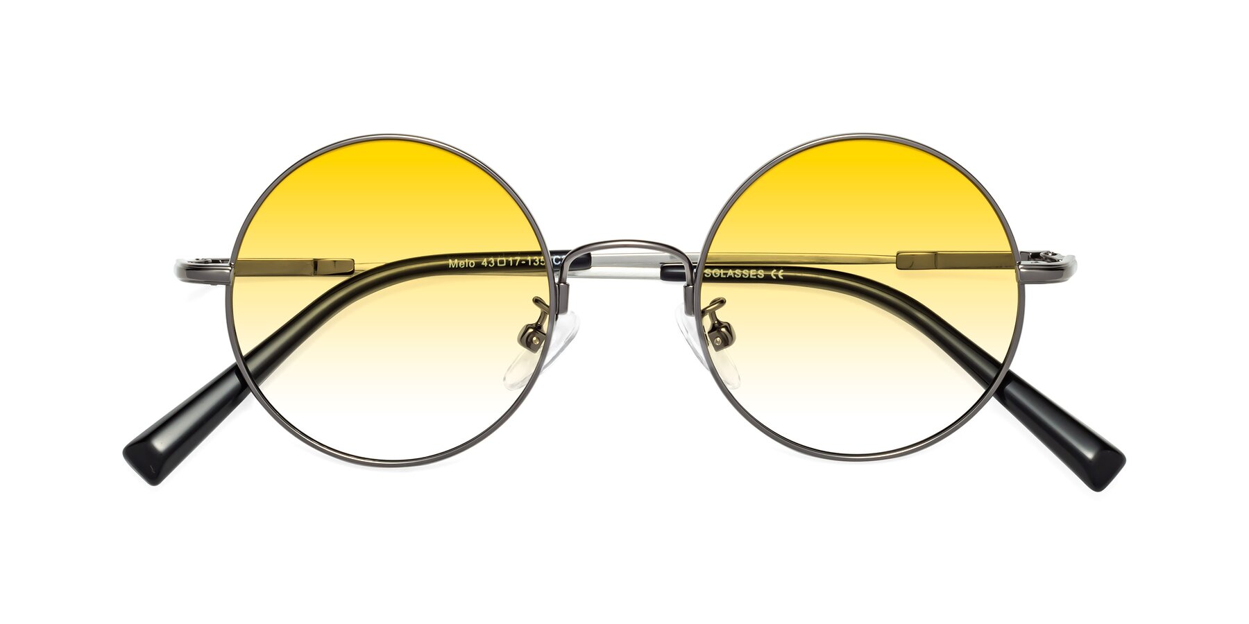 Folded Front of Melo in Gunmetal with Yellow Gradient Lenses