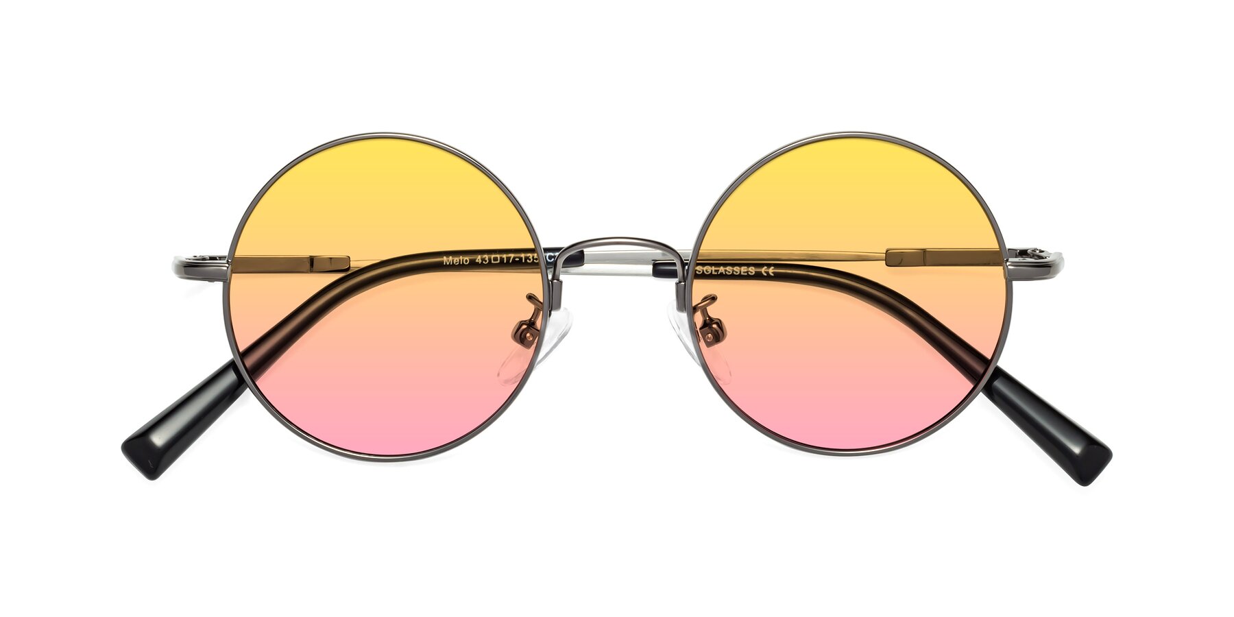 Folded Front of Melo in Gunmetal with Yellow / Pink Gradient Lenses