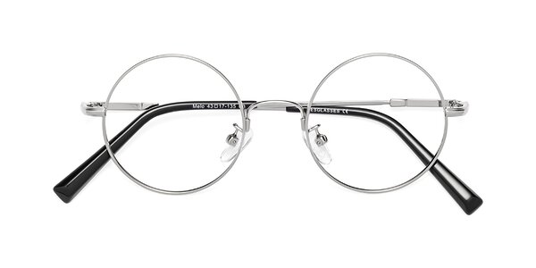 Silver Narrow Flexible Round Eyeglasses - Melo