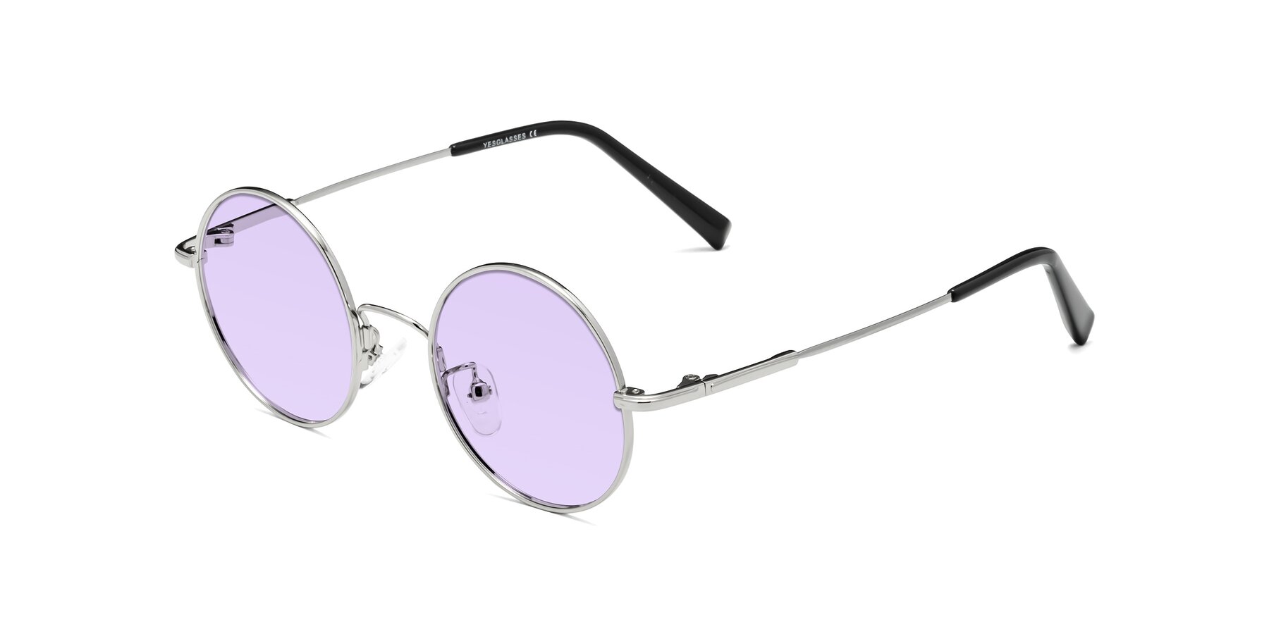 Angle of Melo in Silver with Light Purple Tinted Lenses