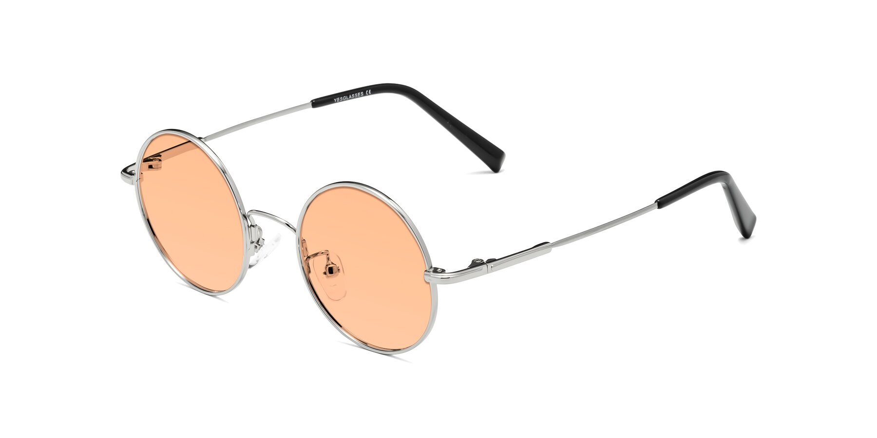 Angle of Melo in Silver with Light Orange Tinted Lenses