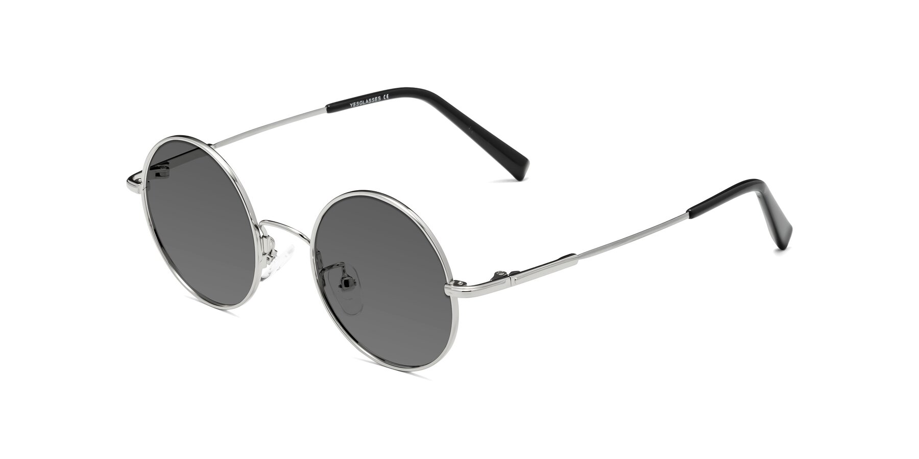 Angle of Melo in Silver with Medium Gray Tinted Lenses