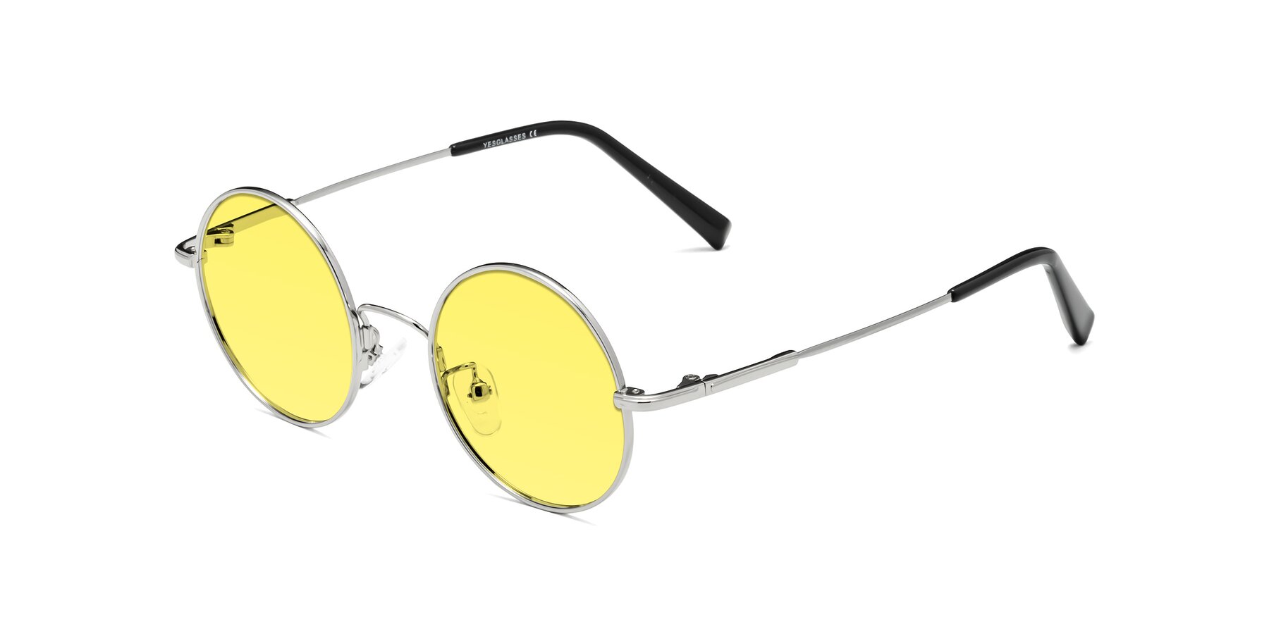 Angle of Melo in Silver with Medium Yellow Tinted Lenses