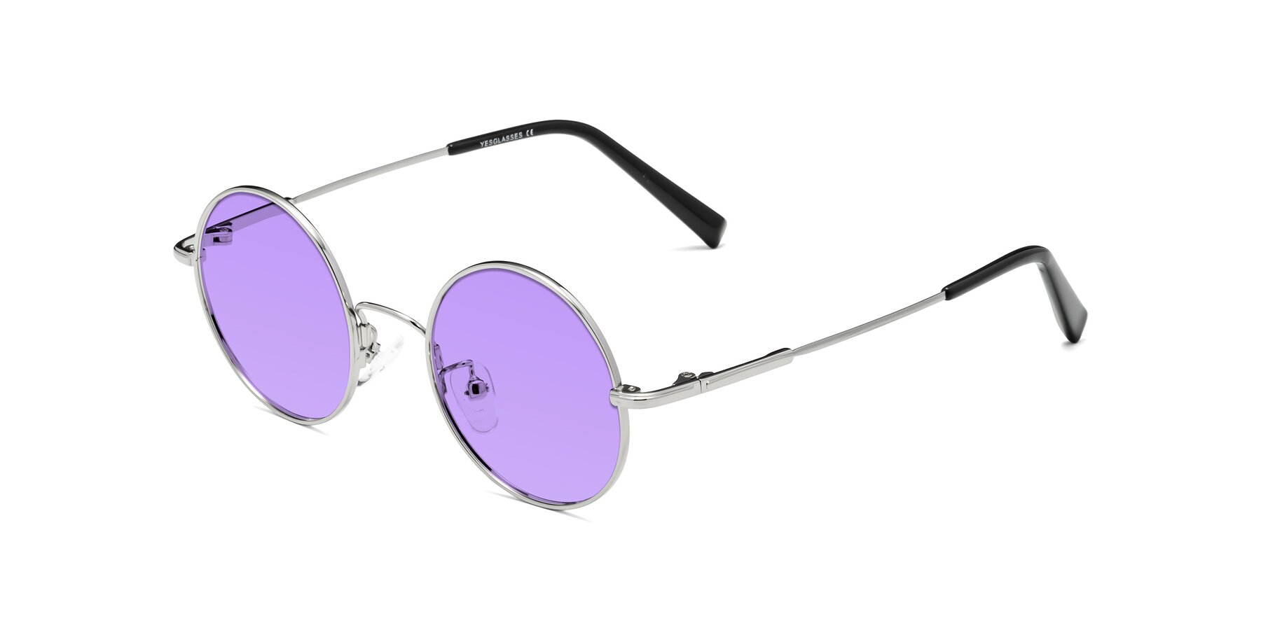 Angle of Melo in Silver with Medium Purple Tinted Lenses