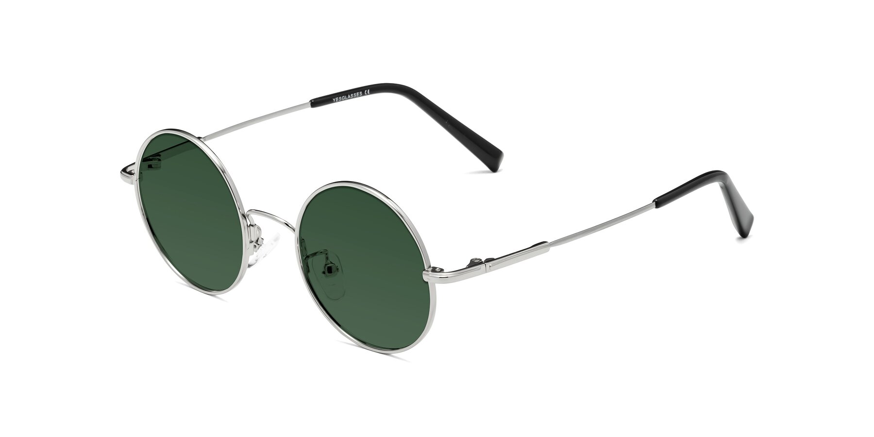 Angle of Melo in Silver with Green Tinted Lenses