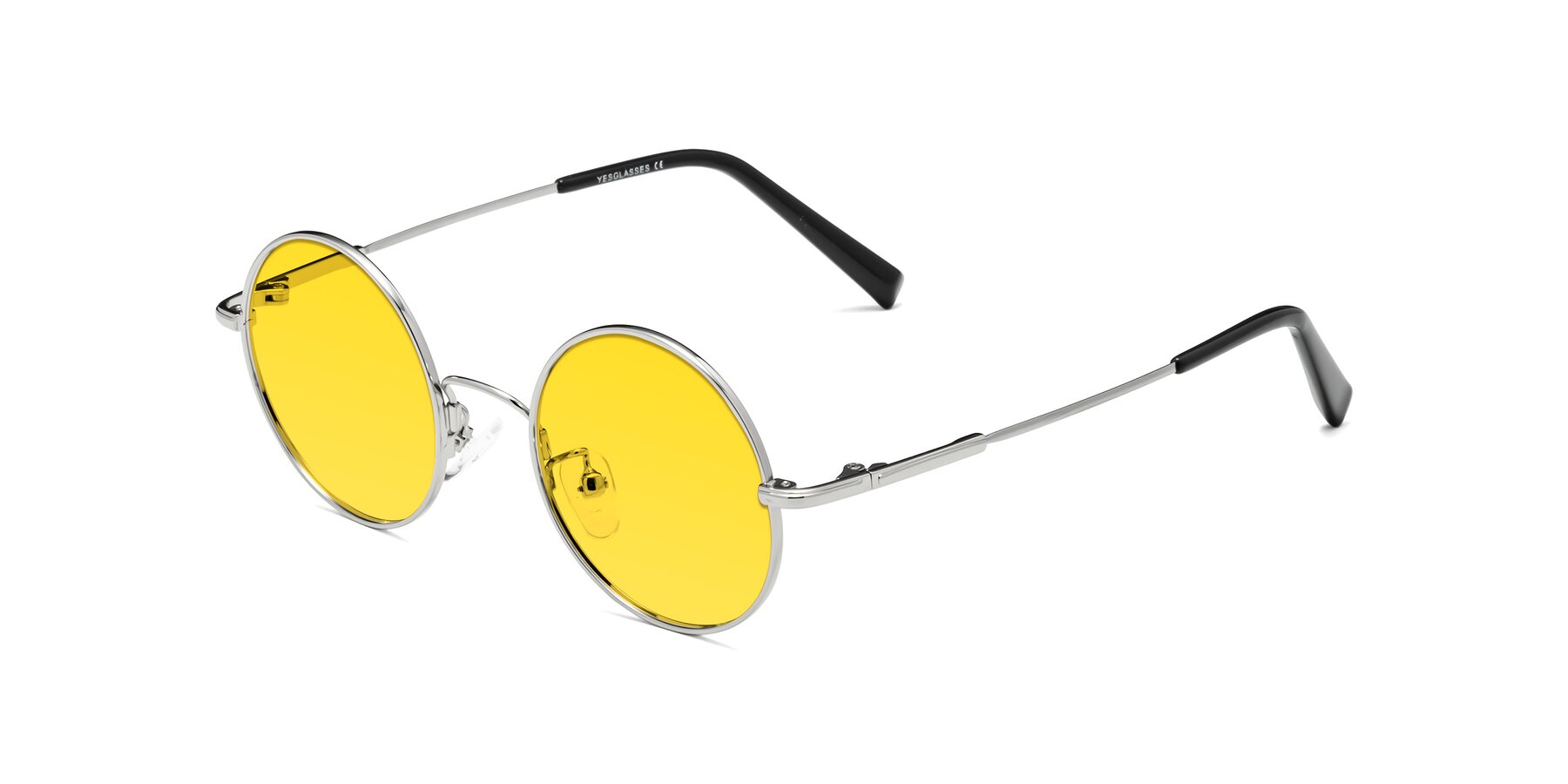 Angle of Melo in Silver with Yellow Tinted Lenses