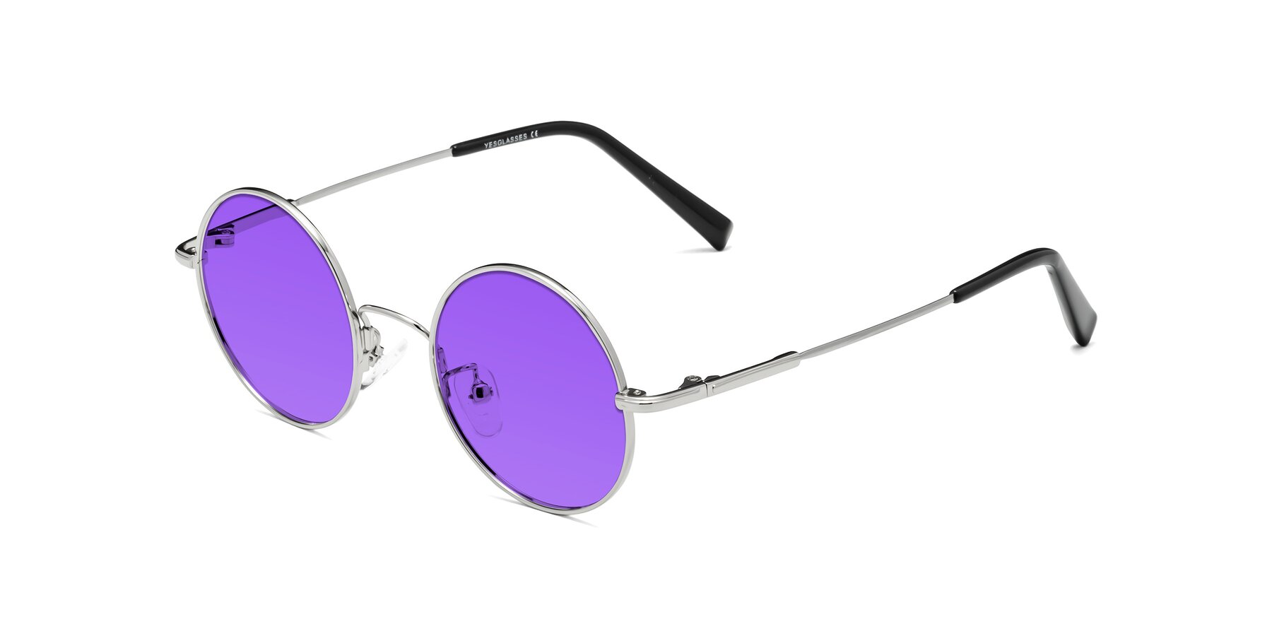 Angle of Melo in Silver with Purple Tinted Lenses