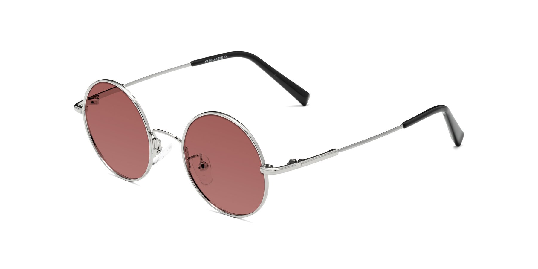 Angle of Melo in Silver with Garnet Tinted Lenses