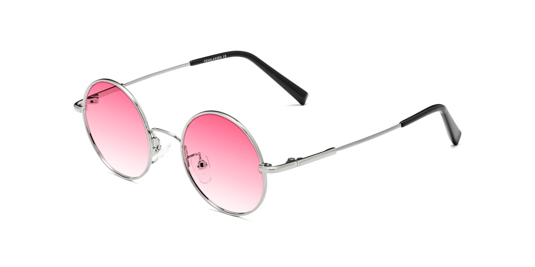 Angle of Melo in Silver with Pink Gradient Lenses