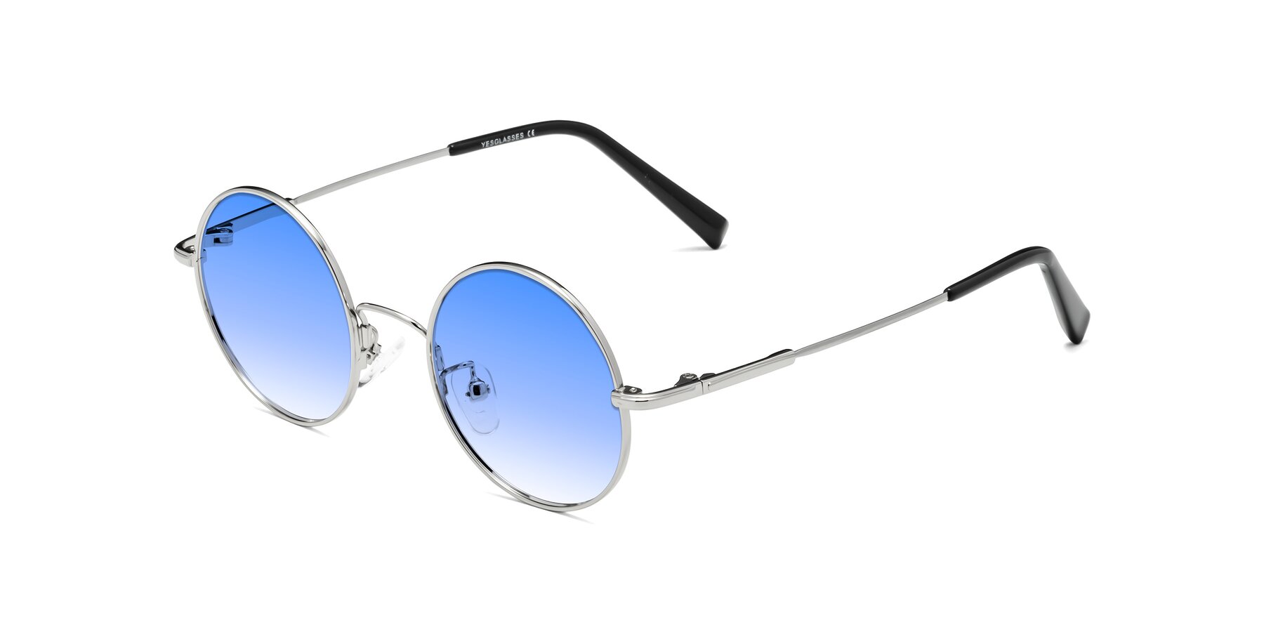 Angle of Melo in Silver with Blue Gradient Lenses