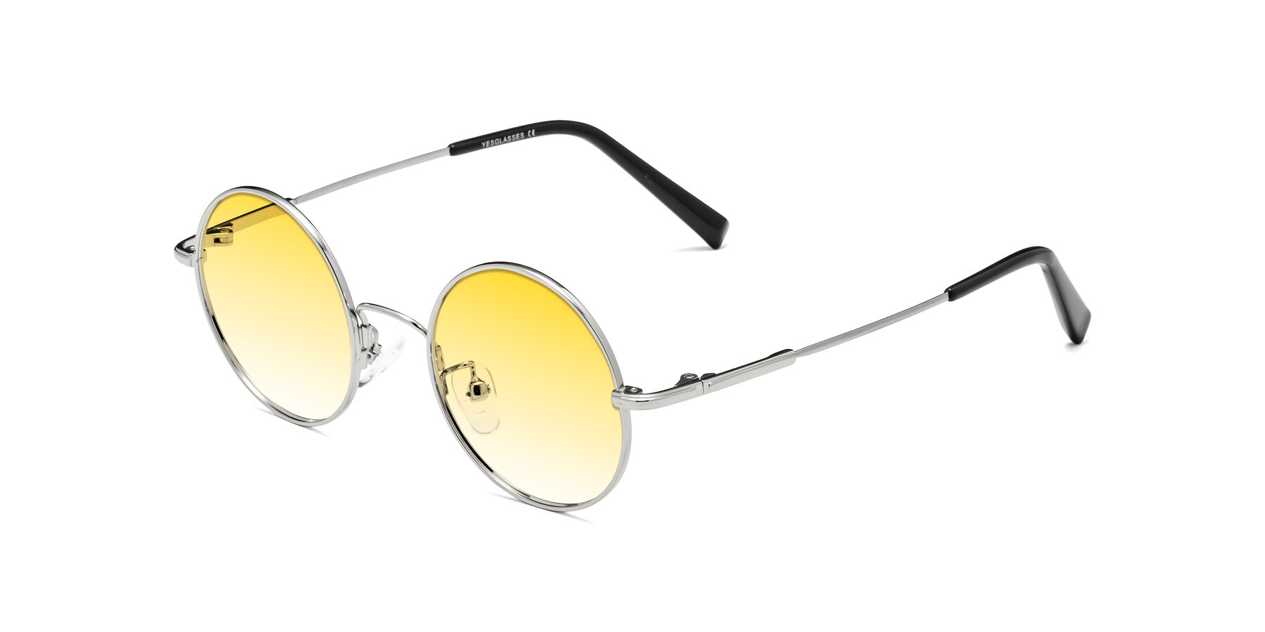 Angle of Melo in Silver with Yellow Gradient Lenses