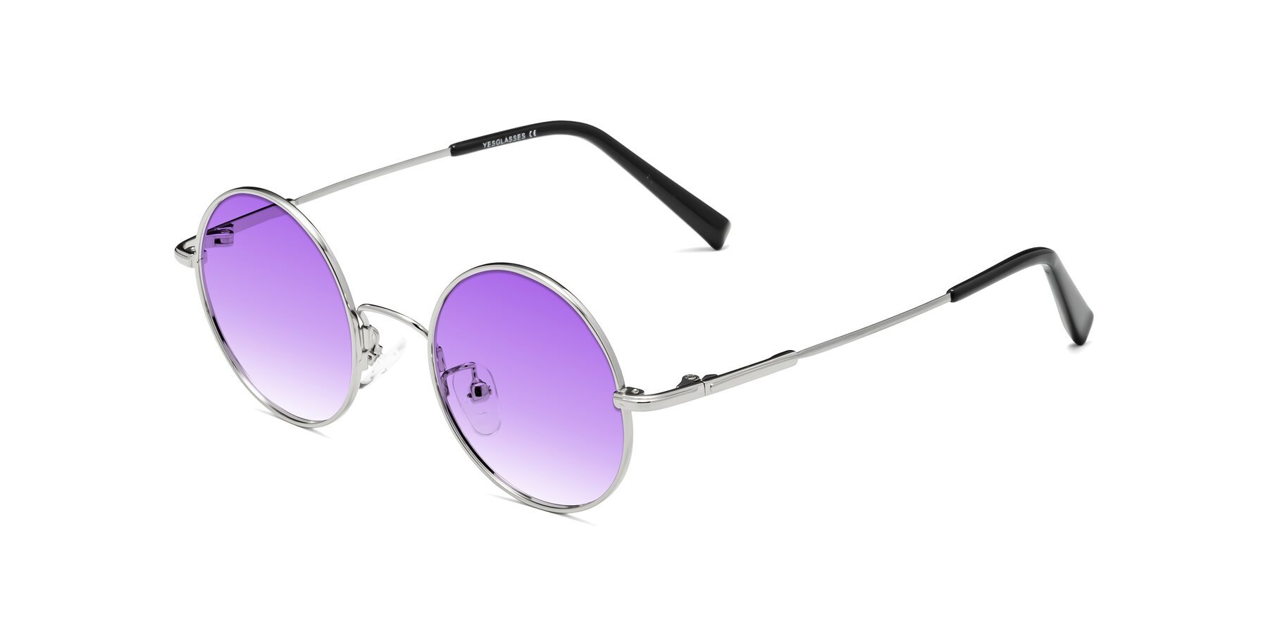 Angle of Melo in Silver with Purple Gradient Lenses