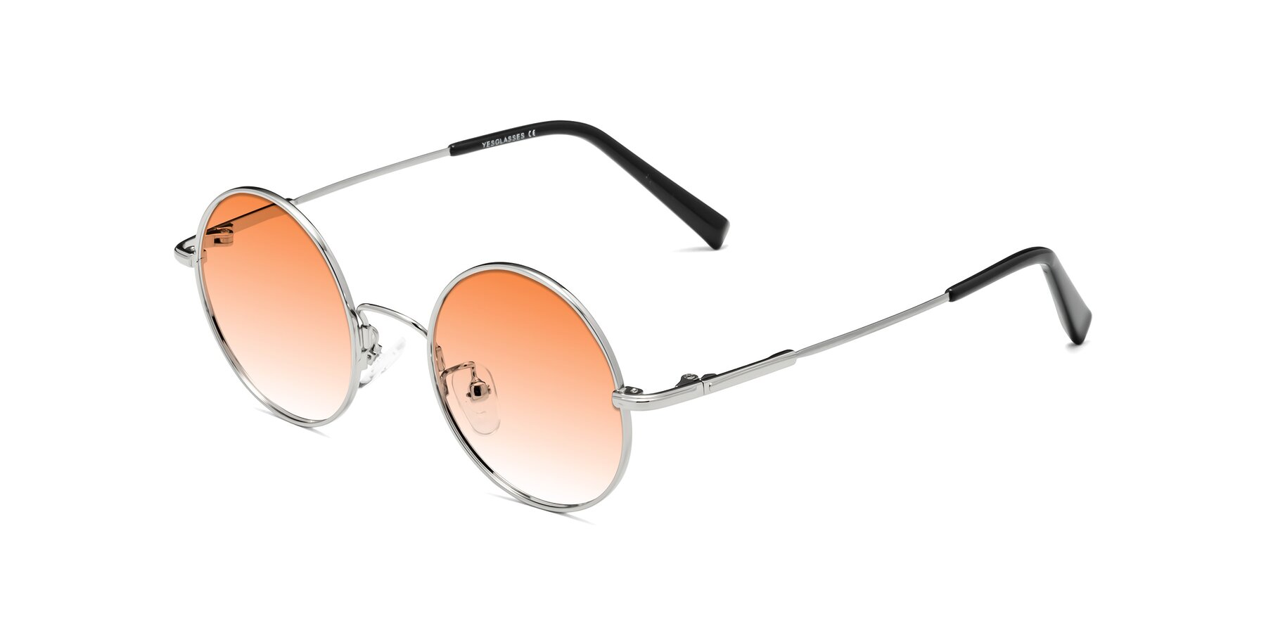 Angle of Melo in Silver with Orange Gradient Lenses