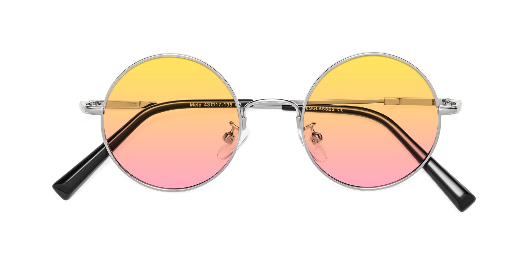 Folded Front of Melo in Silver with Yellow / Pink Gradient Lenses