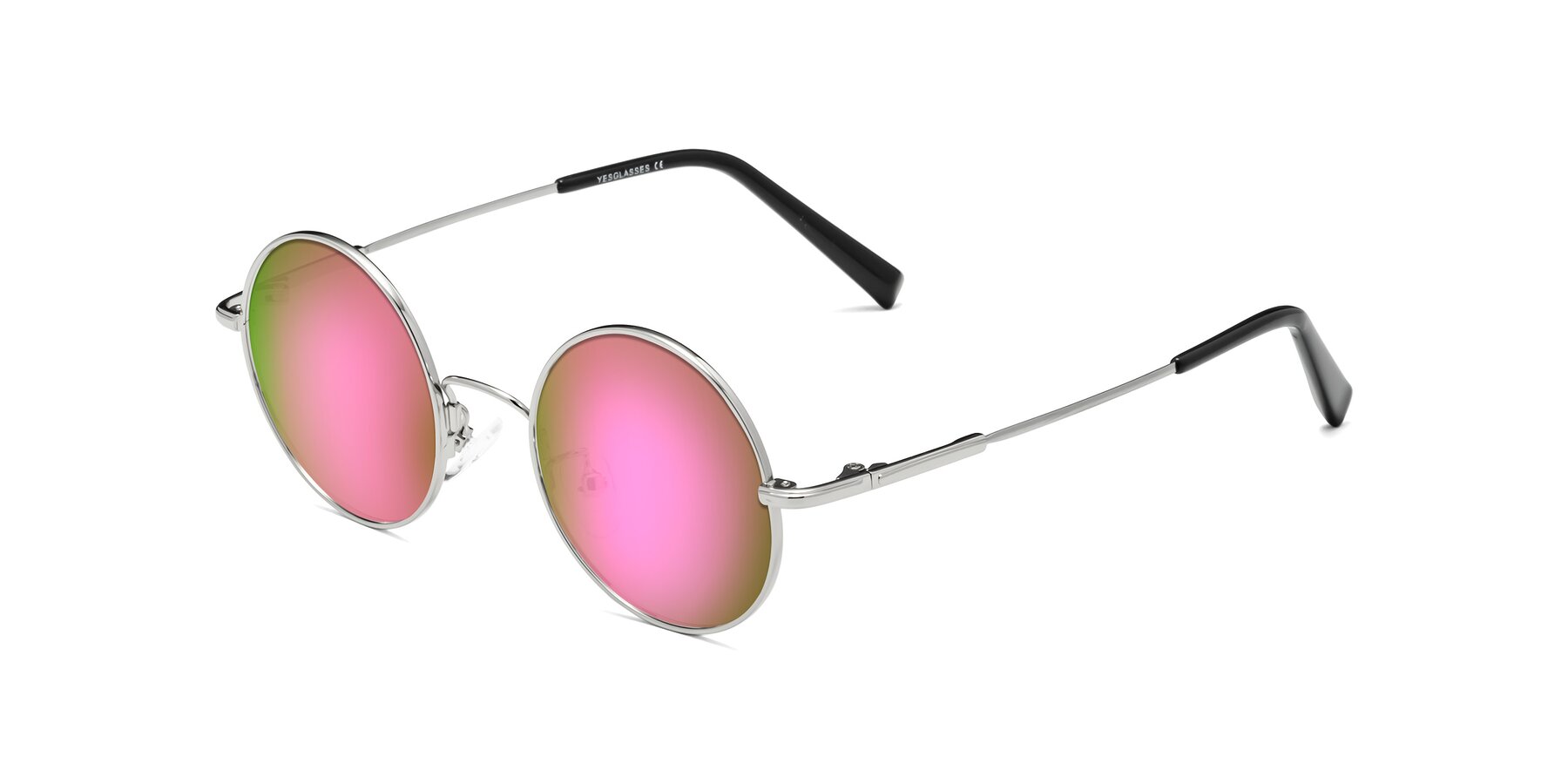 Angle of Melo in Silver with Pink Mirrored Lenses