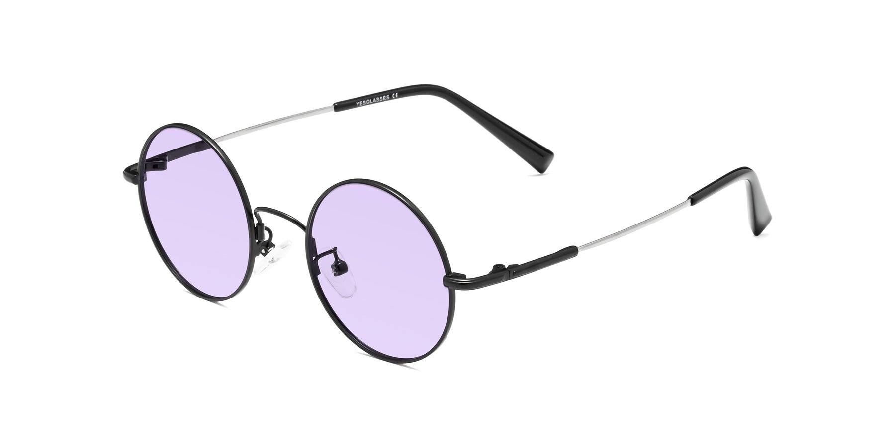 Angle of Melo in Black with Light Purple Tinted Lenses