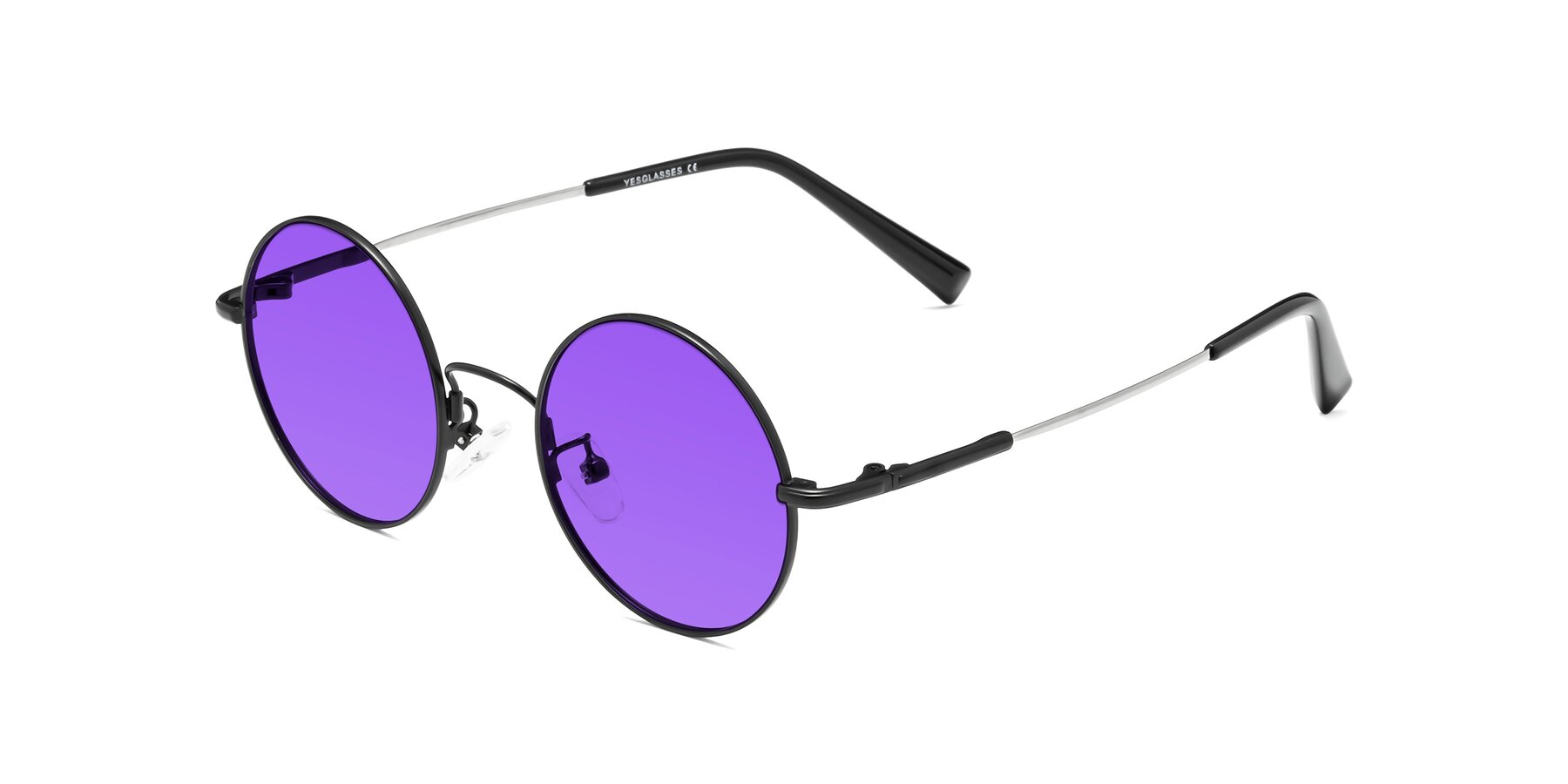 Angle of Melo in Black with Purple Tinted Lenses