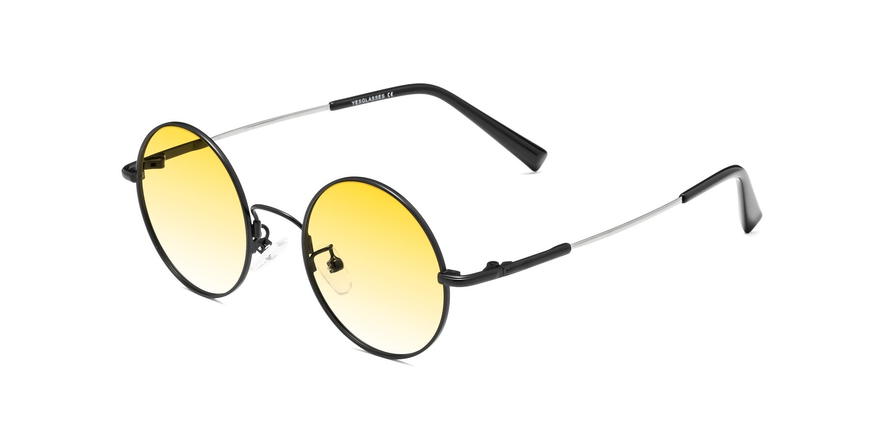 Angle of Melo in Black with Yellow Gradient Lenses