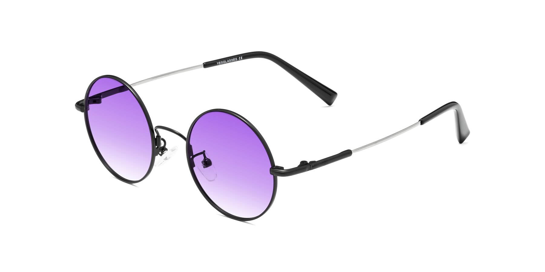 Angle of Melo in Black with Purple Gradient Lenses