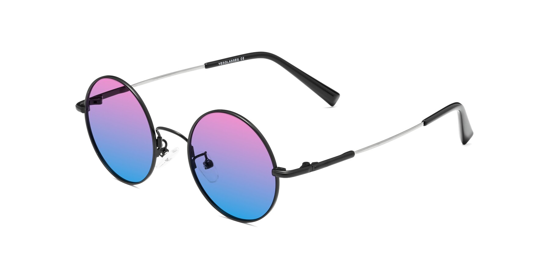 Angle of Melo in Black with Pink / Blue Gradient Lenses