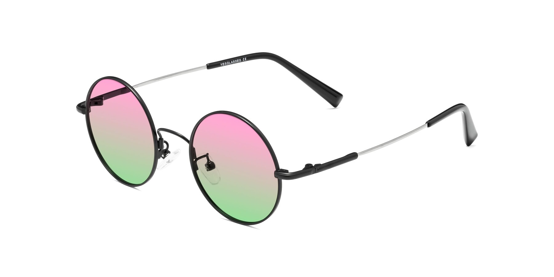 Angle of Melo in Black with Pink / Green Gradient Lenses