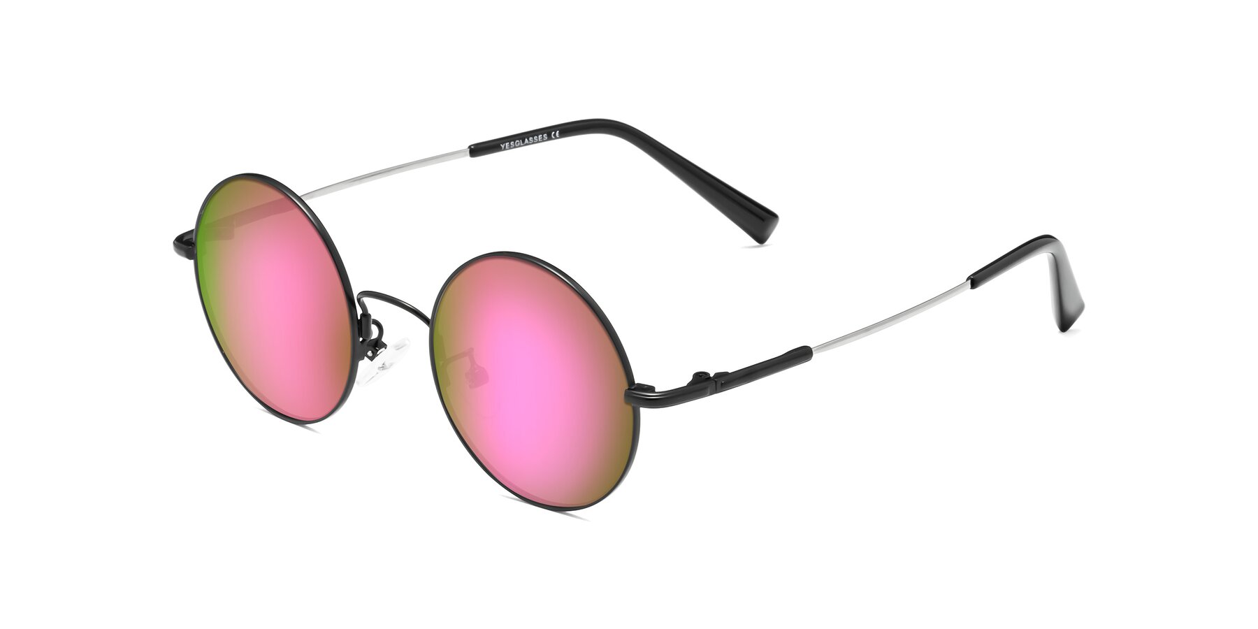 Angle of Melo in Black with Pink Mirrored Lenses