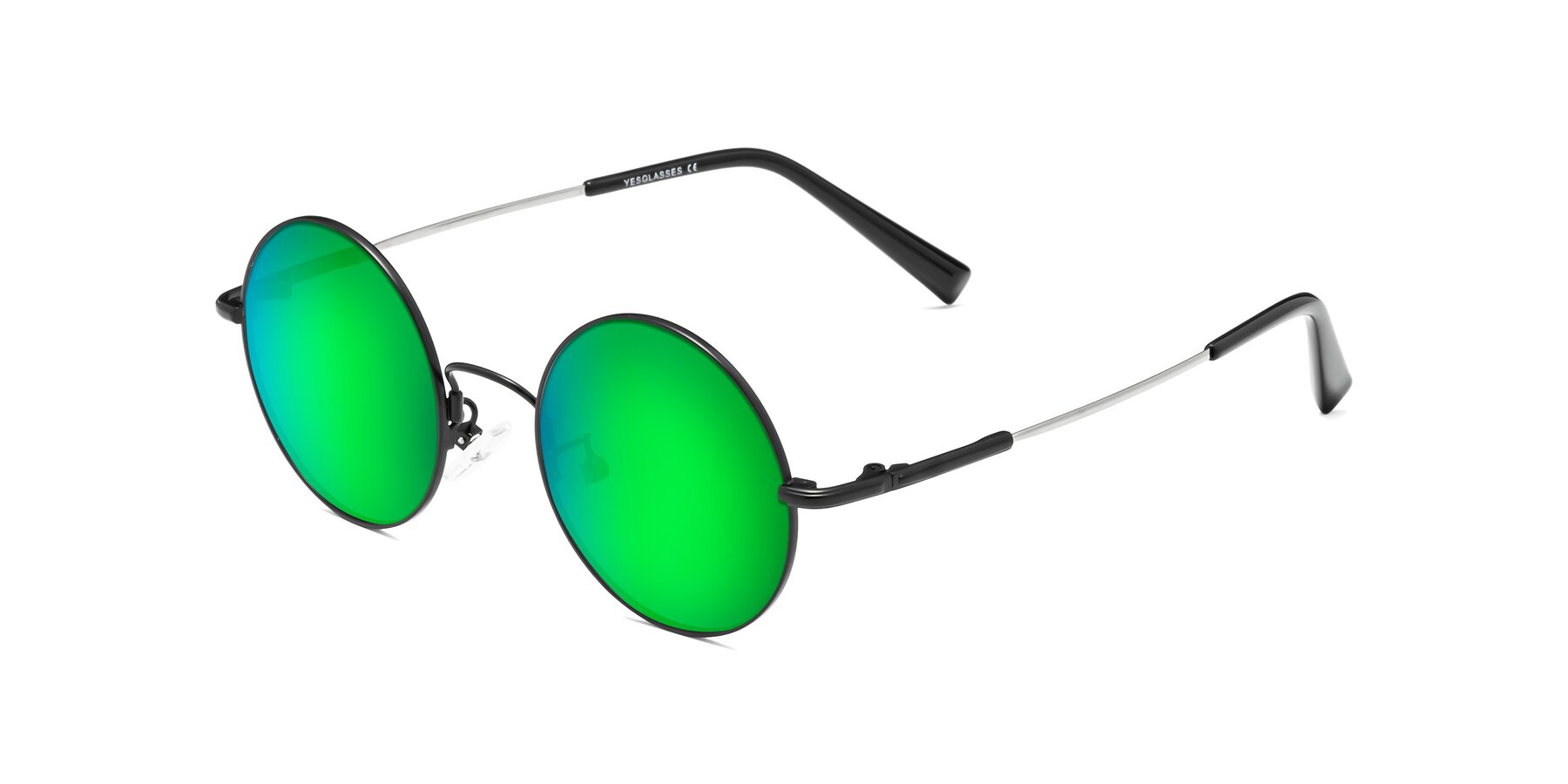Angle of Melo in Black with Green Mirrored Lenses