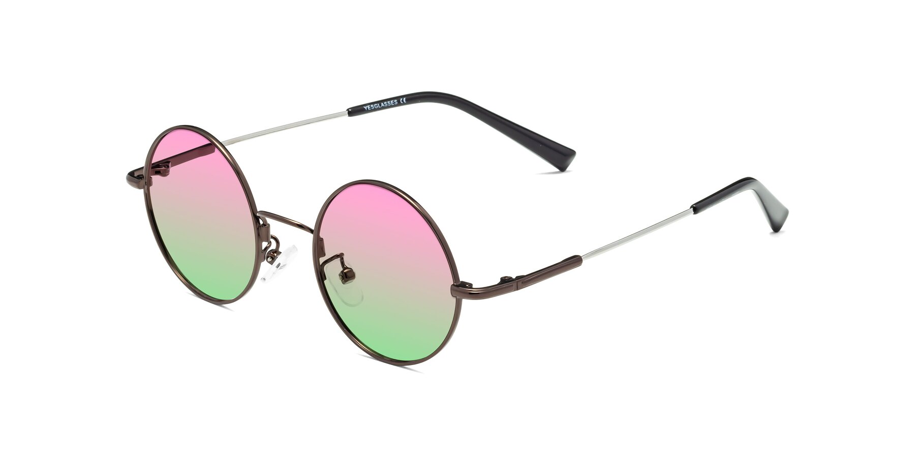 Angle of Melo in Coffee with Pink / Green Gradient Lenses