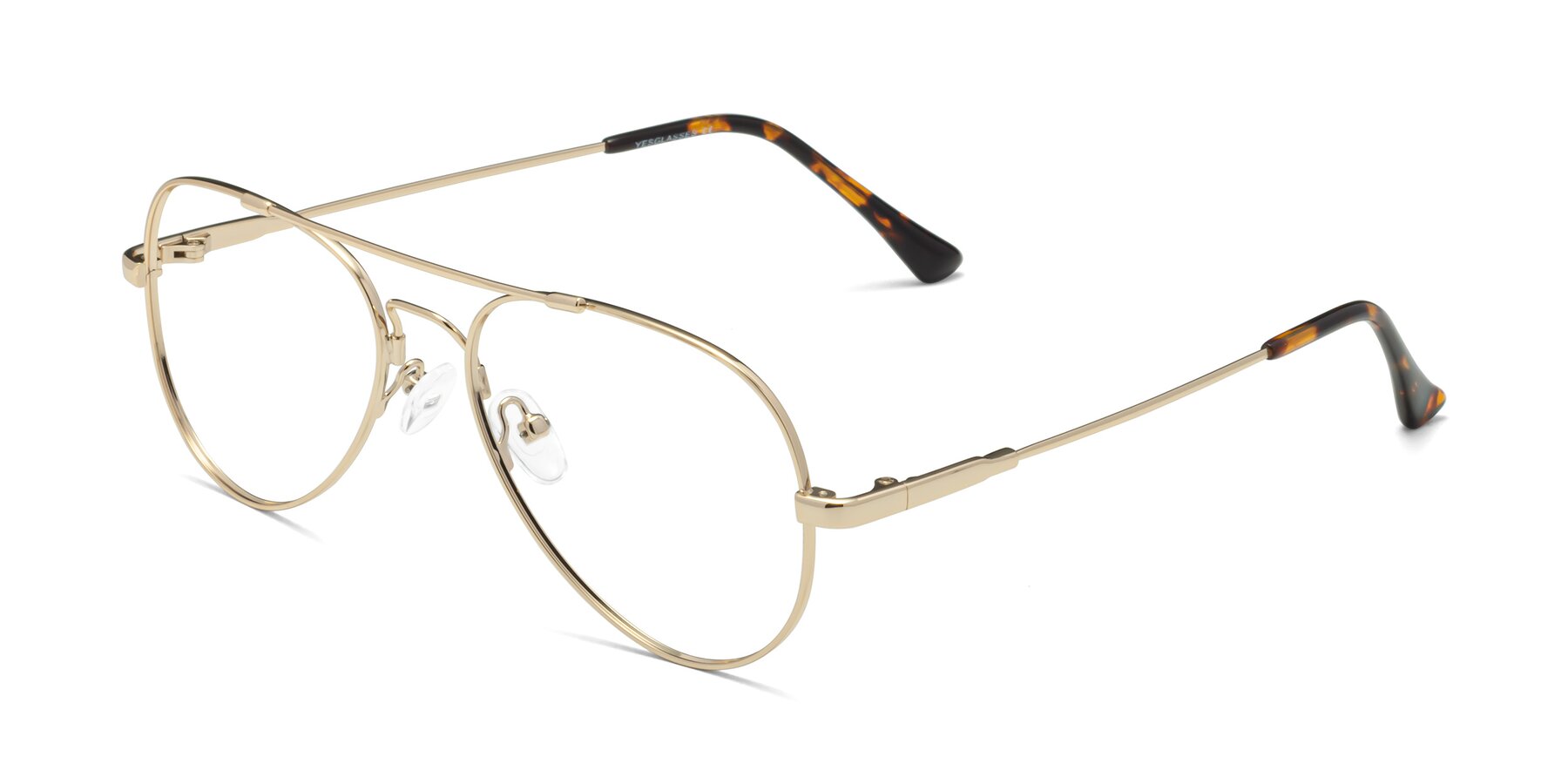 Angle of Dawn in Gold with Clear Eyeglass Lenses