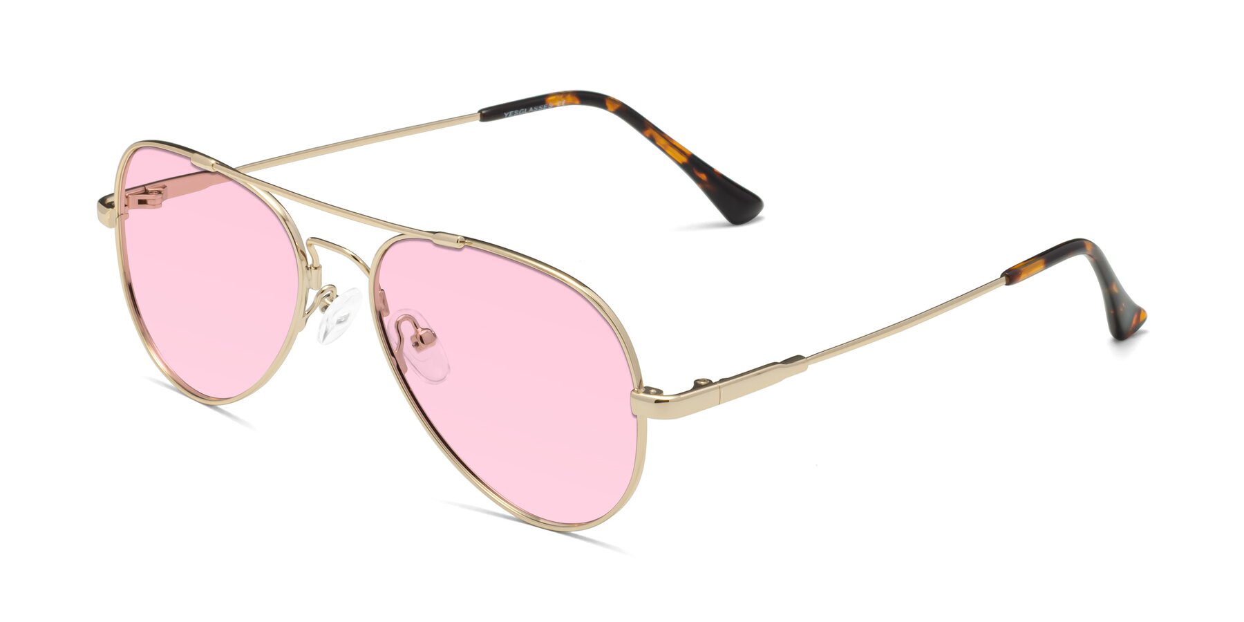 Angle of Dawn in Gold with Light Pink Tinted Lenses
