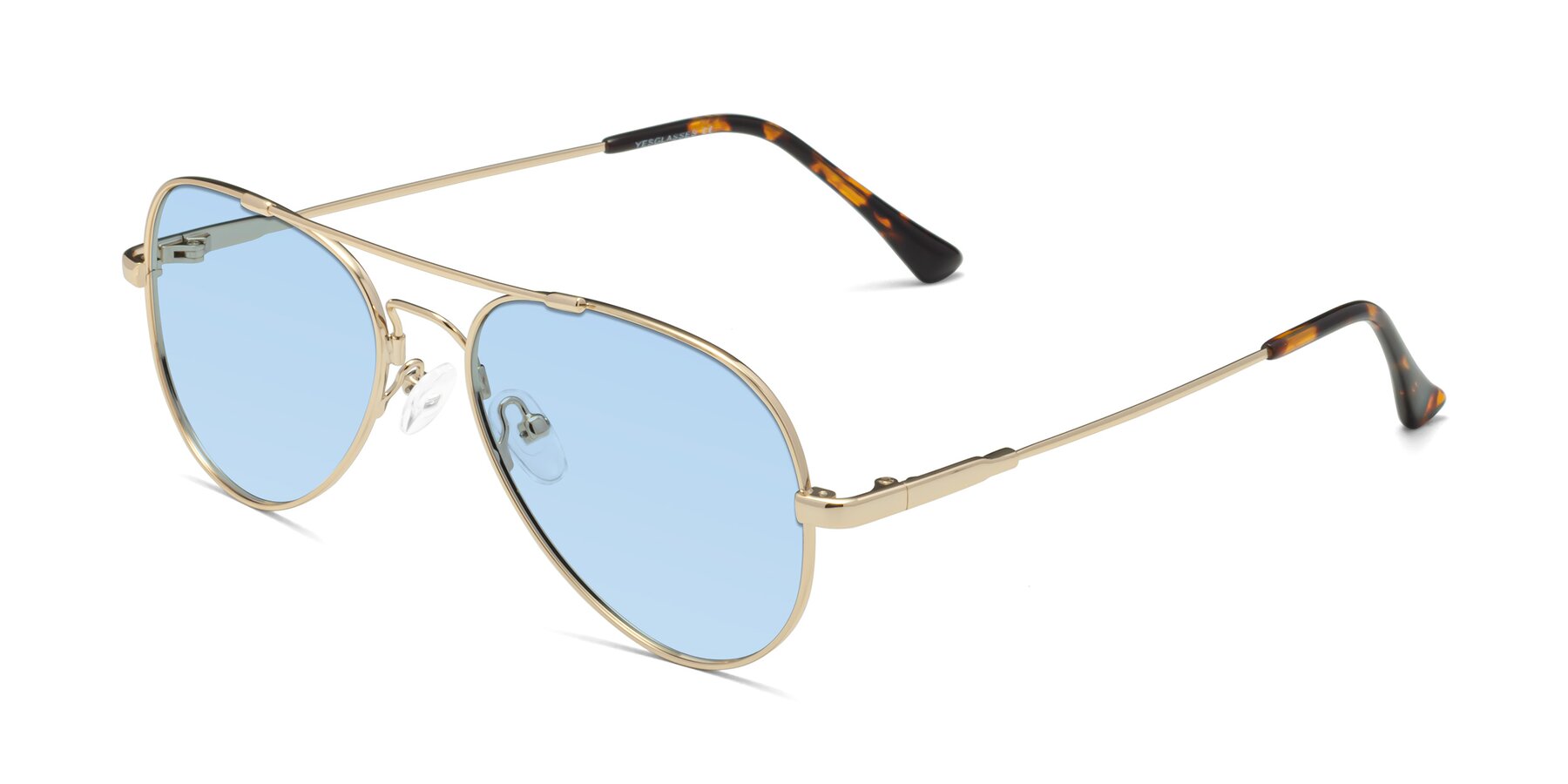 Angle of Dawn in Gold with Light Blue Tinted Lenses