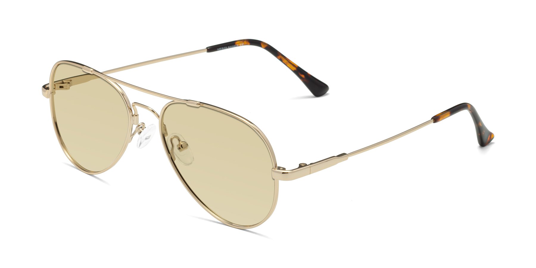 Angle of Dawn in Gold with Light Champagne Tinted Lenses
