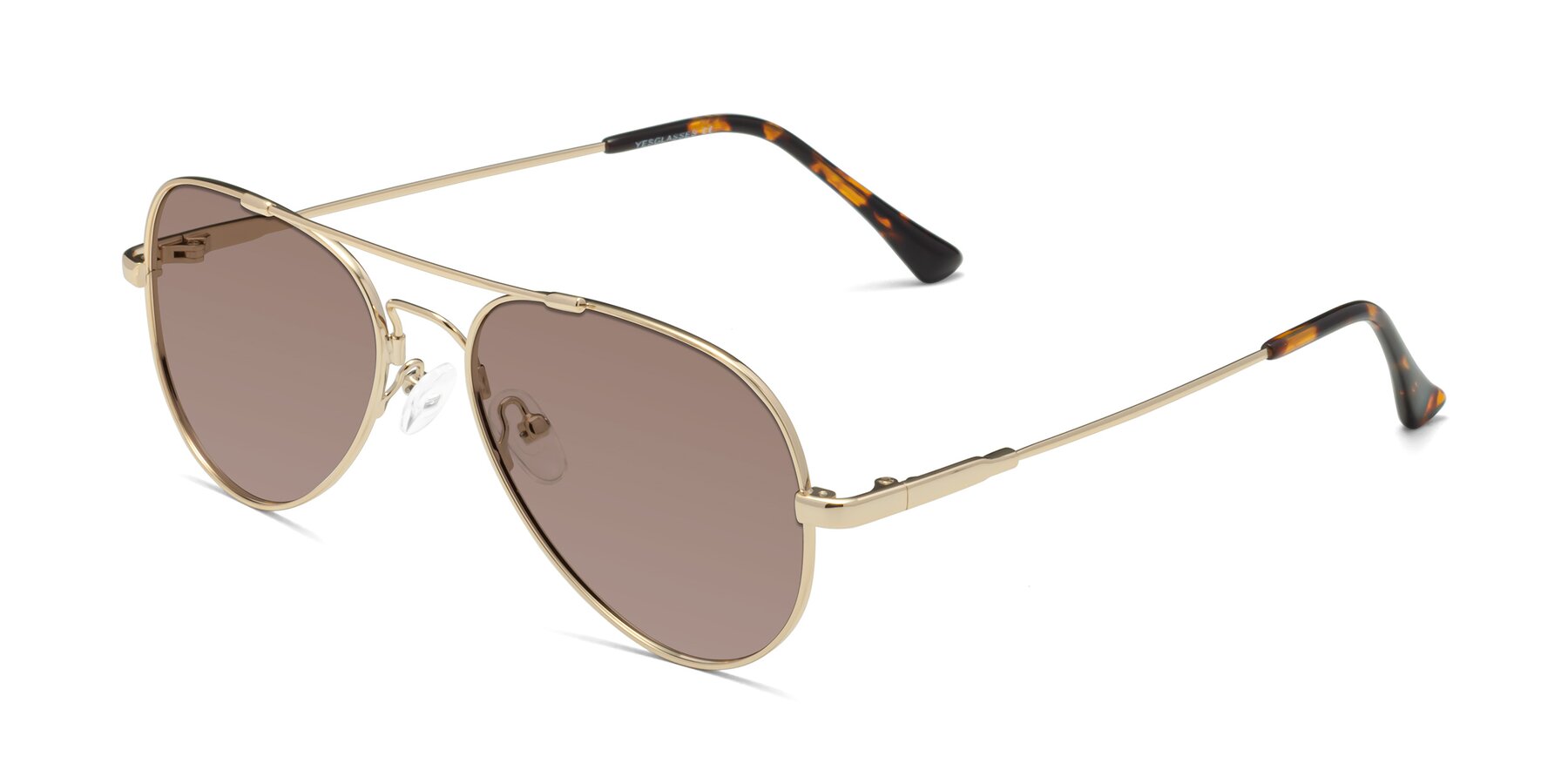 Angle of Dawn in Gold with Medium Brown Tinted Lenses